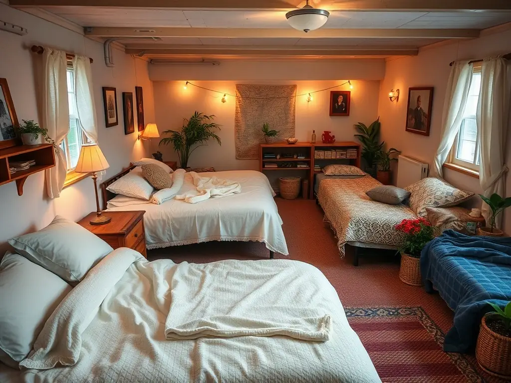 A comforting image of a safe and welcoming shelter provided by S'Antonio Messina for unaccompanied foreign minors. The environment is clean and supportive, reflecting the association's dedication to providing refuge and guidance.